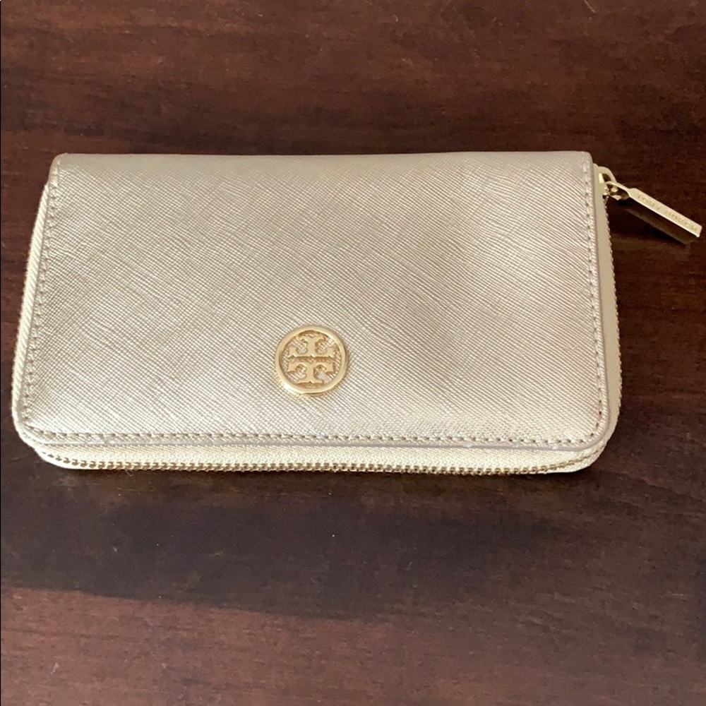 Tory Burch Metallic Gold Continental Wallet